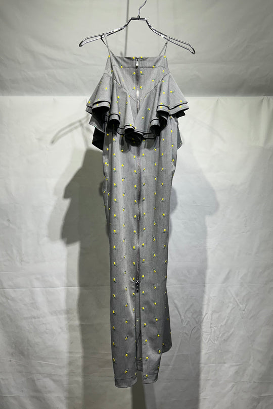naokitomizuka Flower embroidery dress l.gray