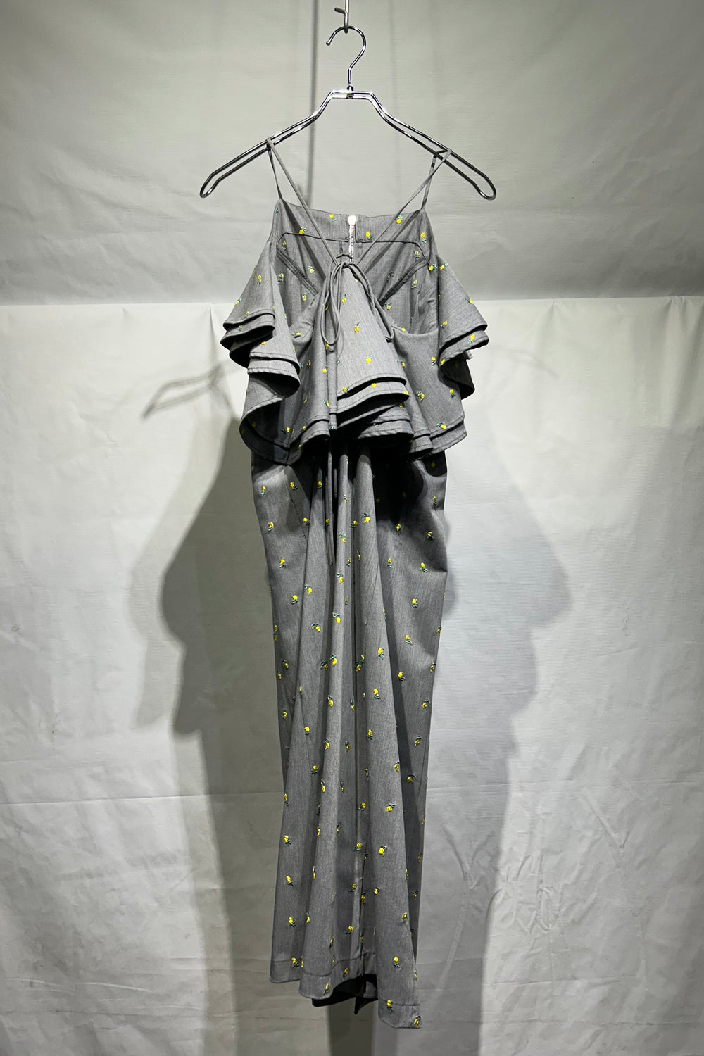 naokitomizuka Flower embroidery dress l.gray