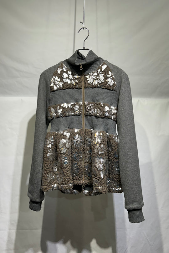 naokitomizuka Boa flower print blouson