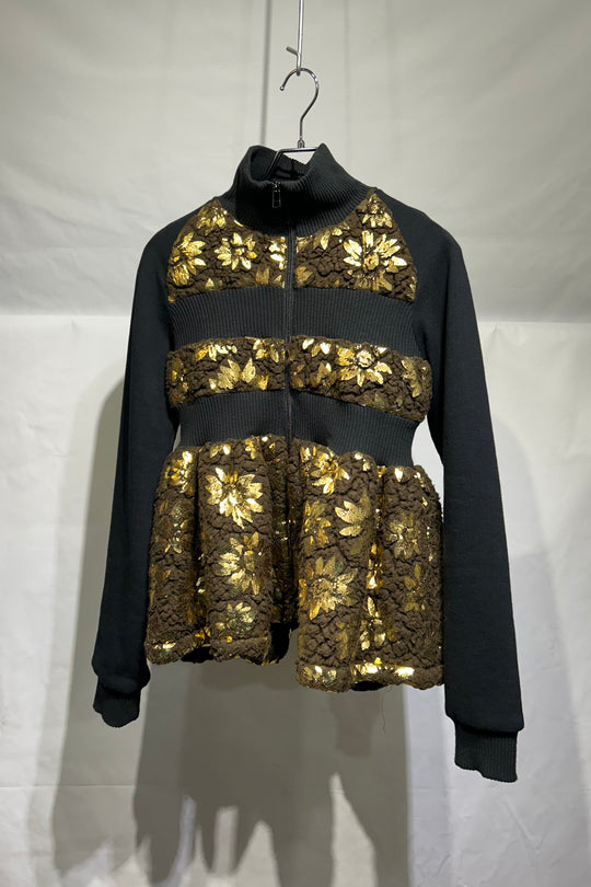 naokitomizuka Boa flower print blouson