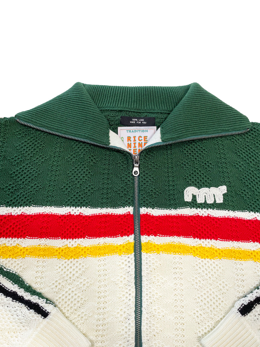 KNITTING TRACK JACKET  OFF WHITE