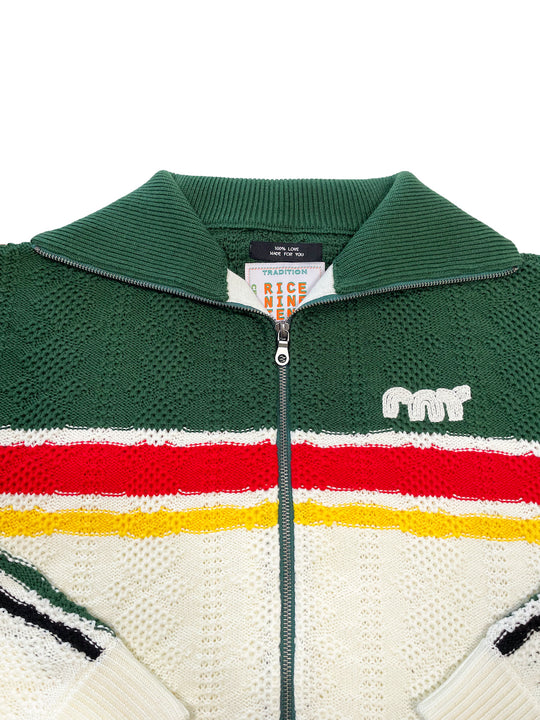 KNITTING TRACK JACKET  OFF WHITE