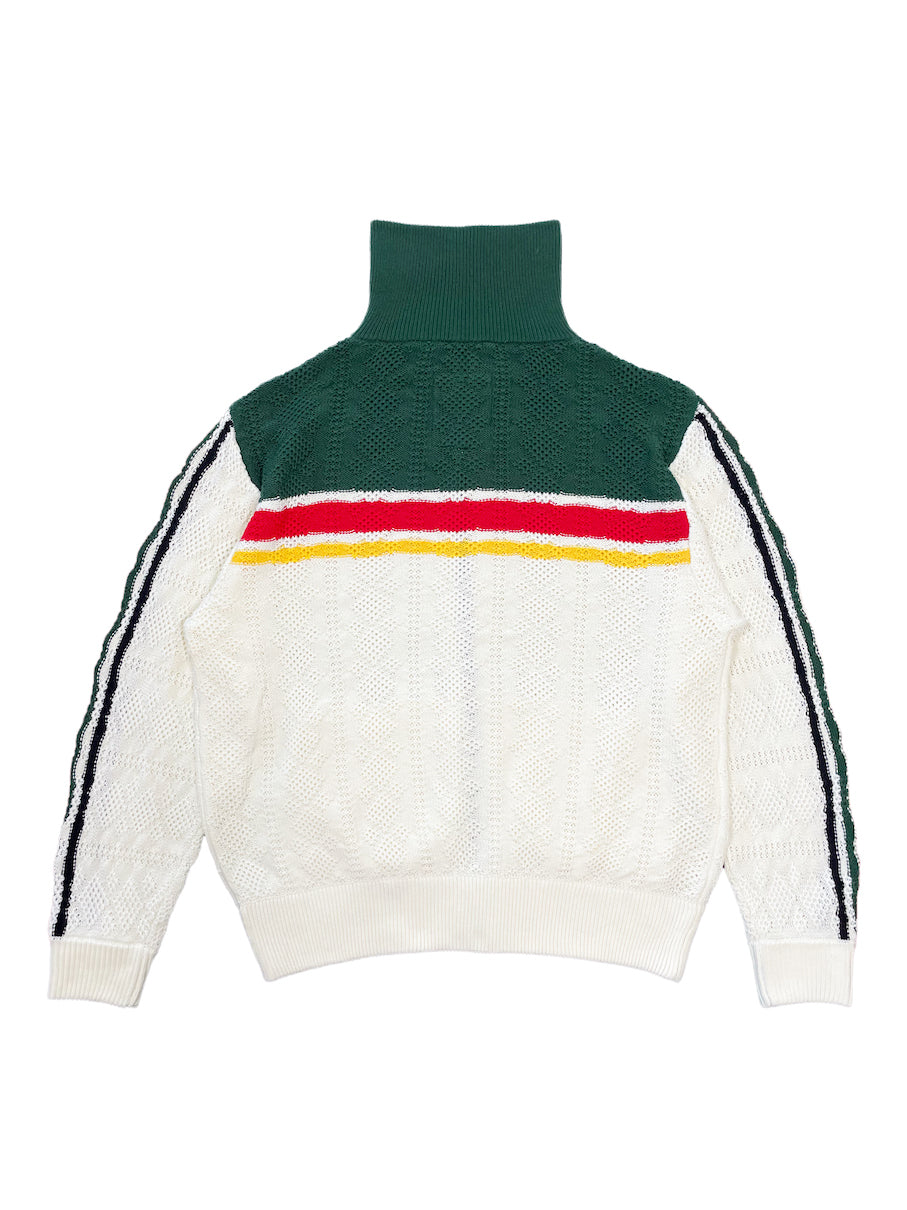 KNITTING TRACK JACKET  OFF WHITE