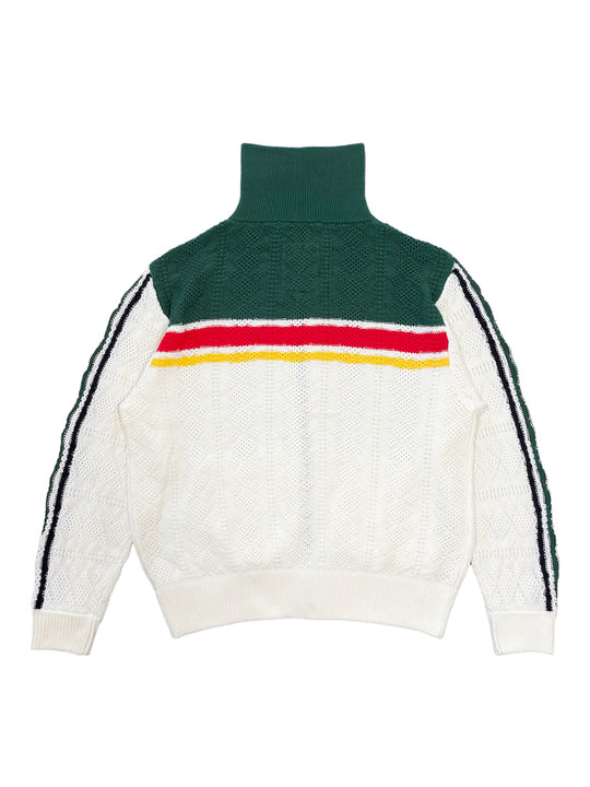 KNITTING TRACK JACKET  OFF WHITE