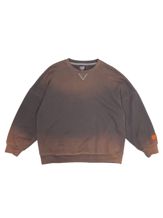 FADDED DROPPED SWEATSHIRT DARK BROWN