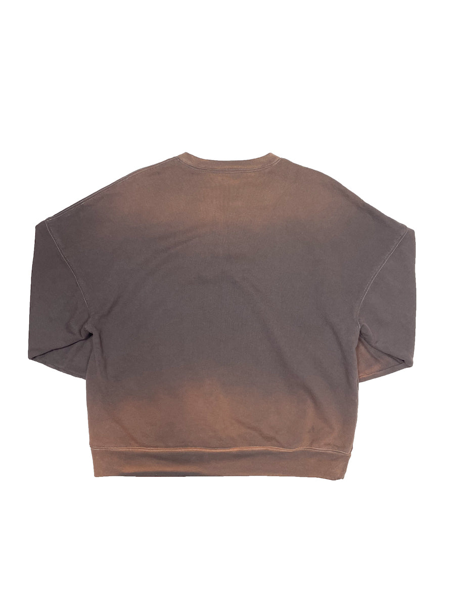 FADDED DROPPED SWEATSHIRT DARK BROWN