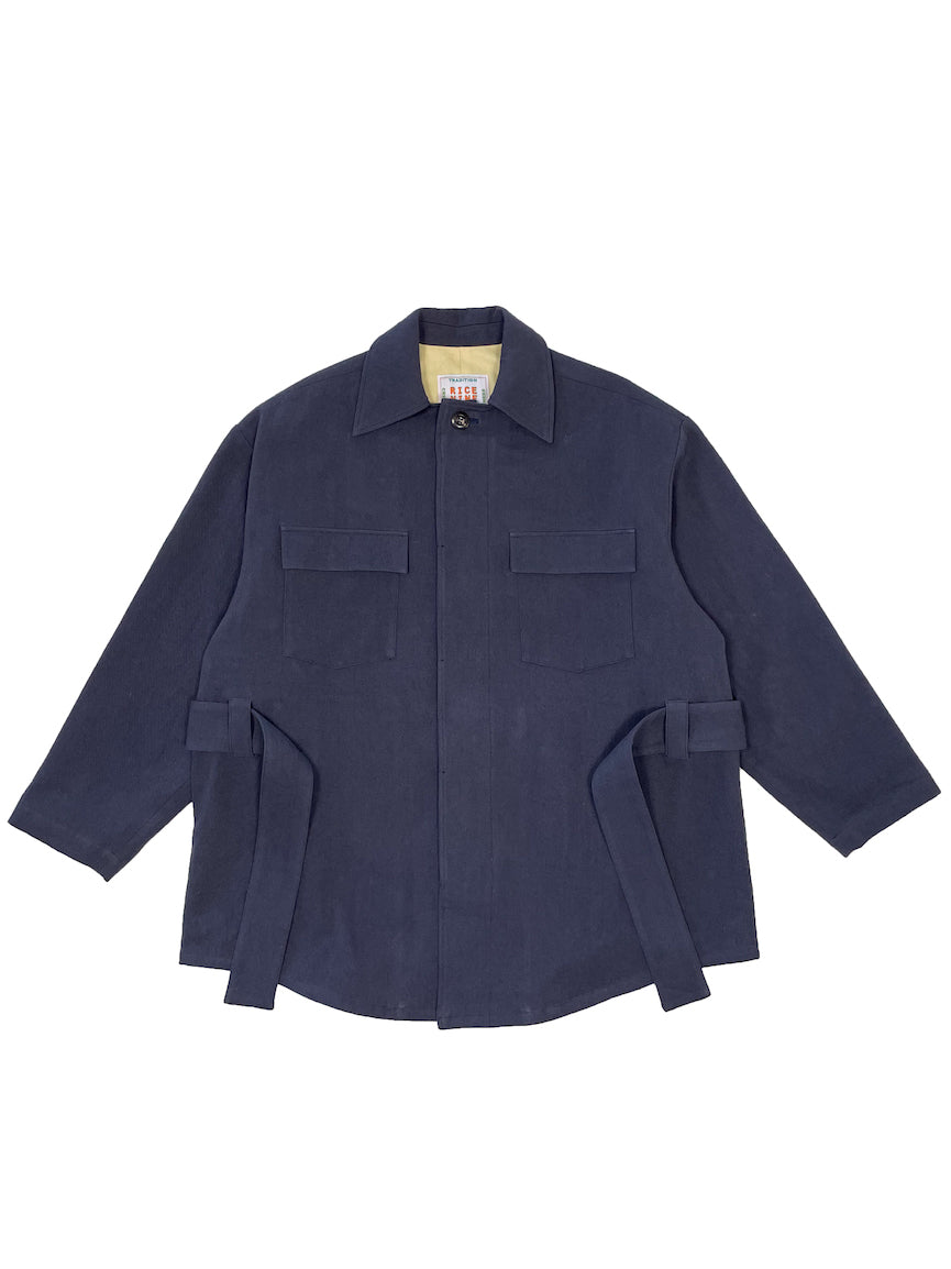 DRAWSTRING OVER SHIRT JACKET NAVY