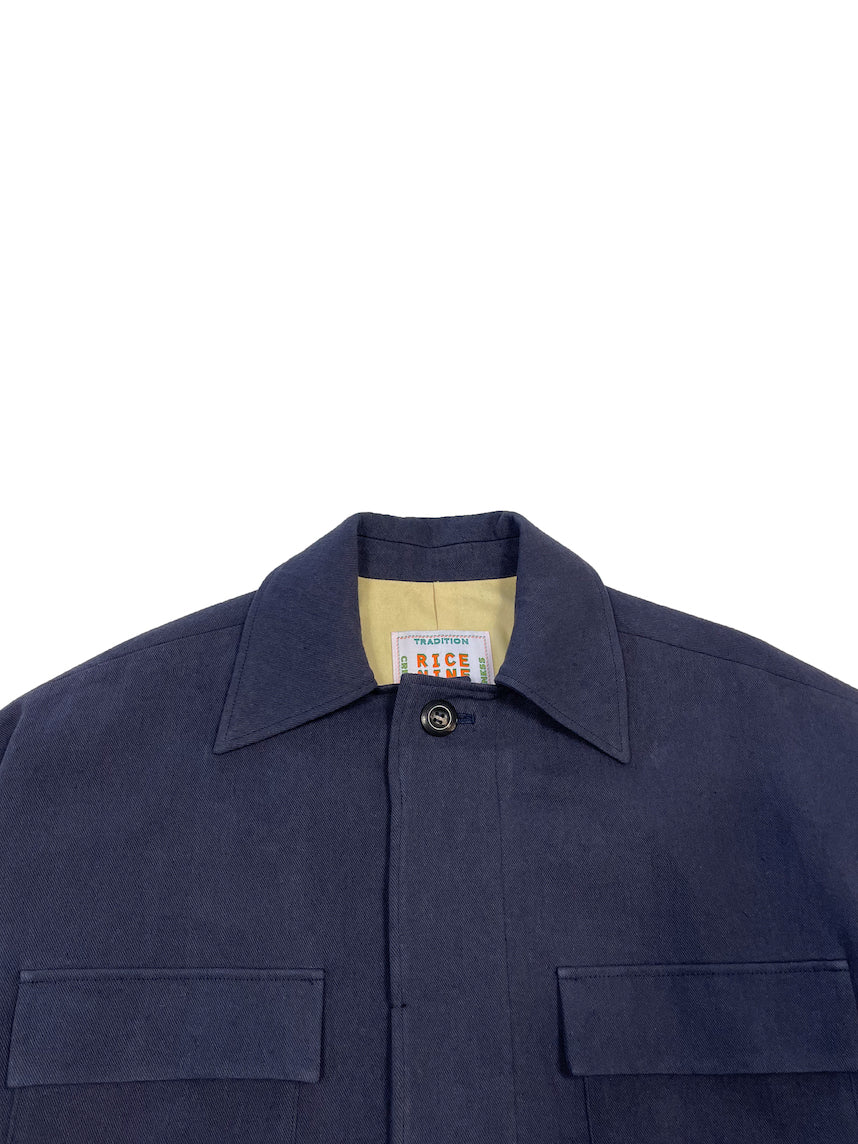 DRAWSTRING OVER SHIRT JACKET NAVY