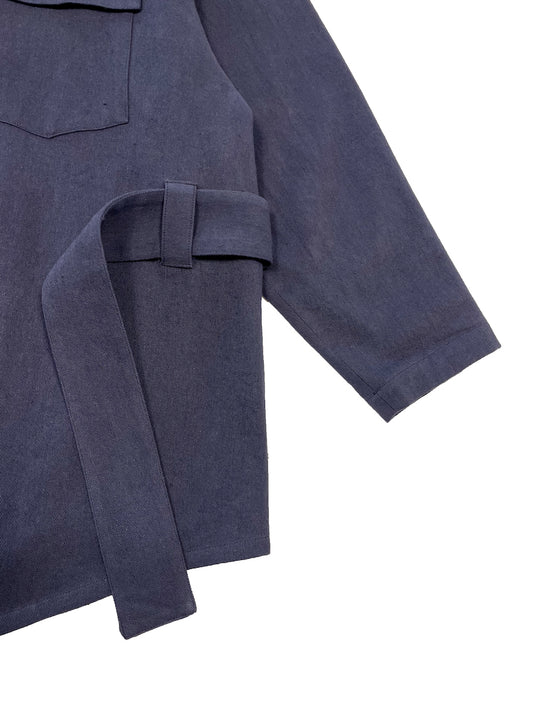 DRAWSTRING OVER SHIRT JACKET NAVY