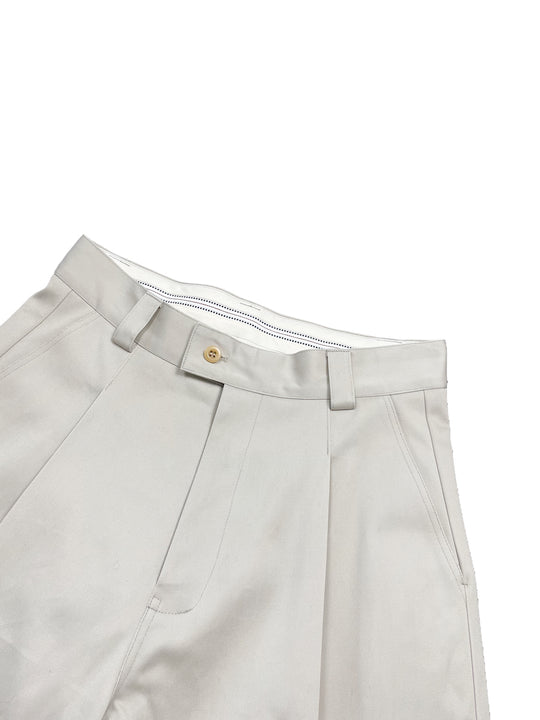 HIGH DENSITY TWILL WIDE TROUSERS SAND BEIGE