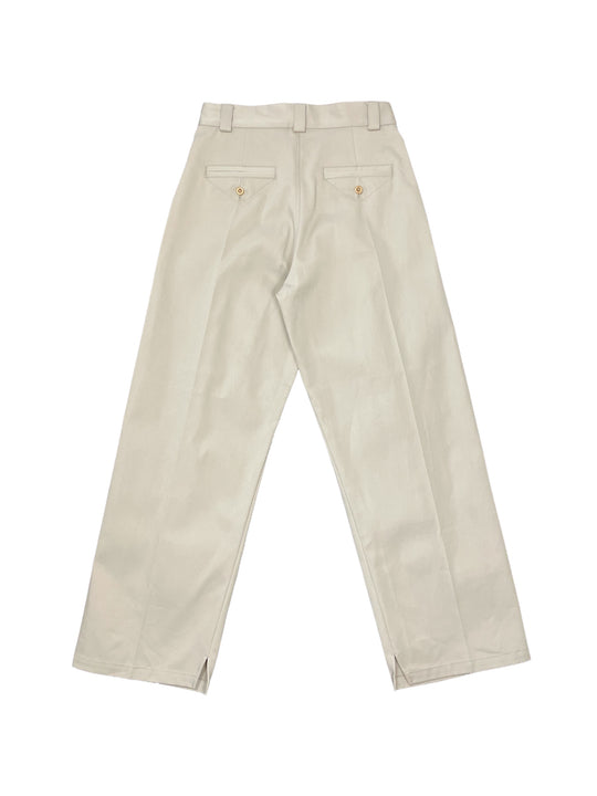 HIGH DENSITY TWILL WIDE TROUSERS SAND BEIGE