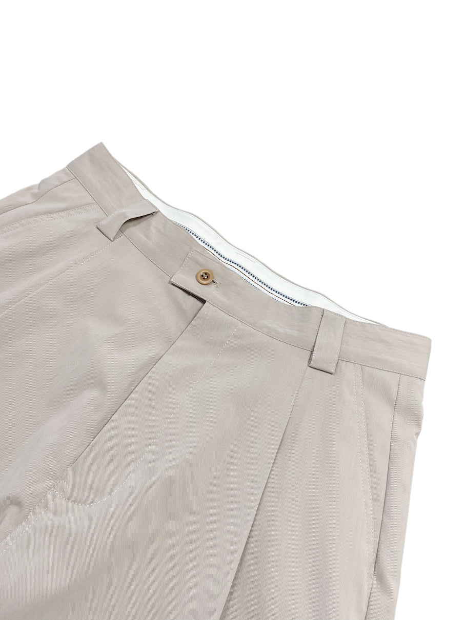 HEM SHIRRING TECH TROUSERS BEIGE