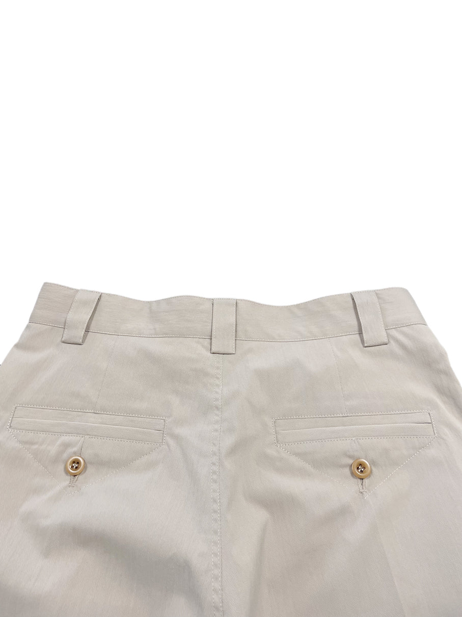 HEM SHIRRING TECH TROUSERS BEIGE