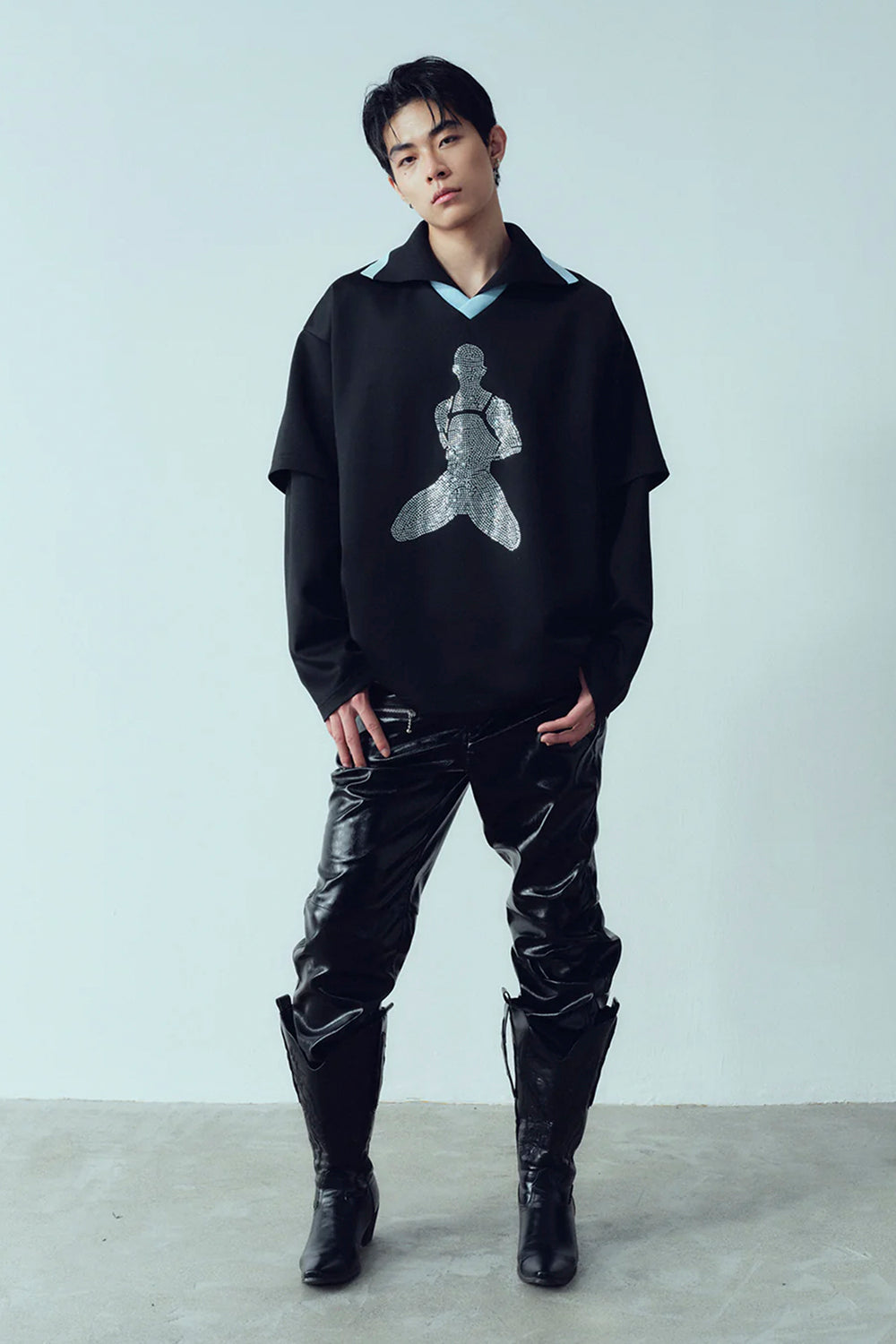 Flash diamond double-layer silhouette jersey