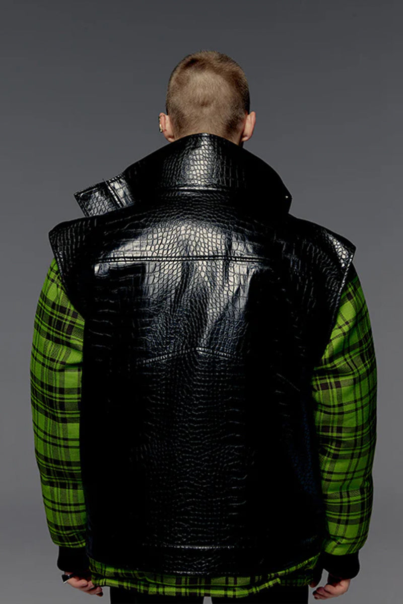 Black leather vest