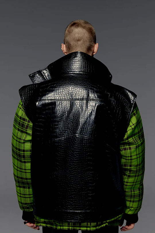 Black leather vest