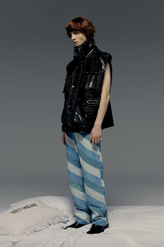 Black leather vest