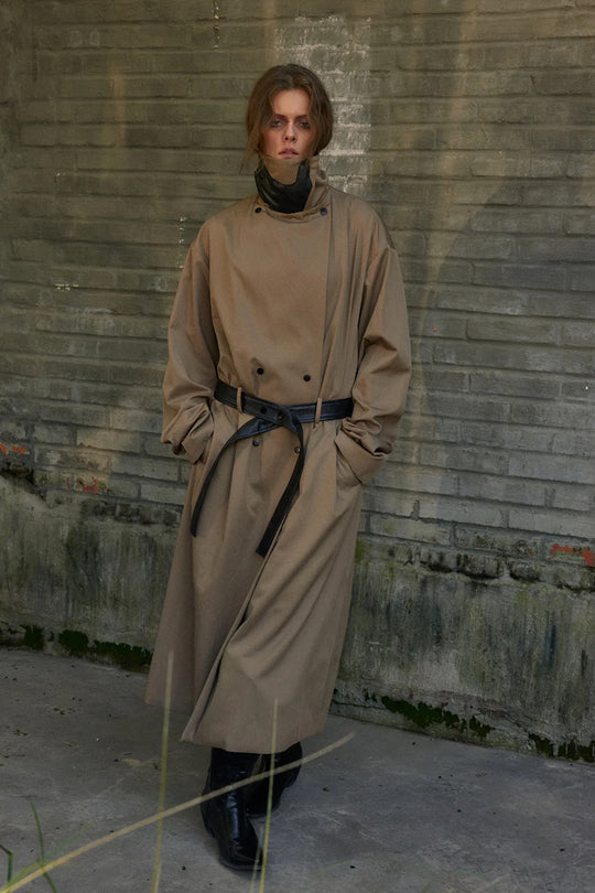 Khaki trench coat