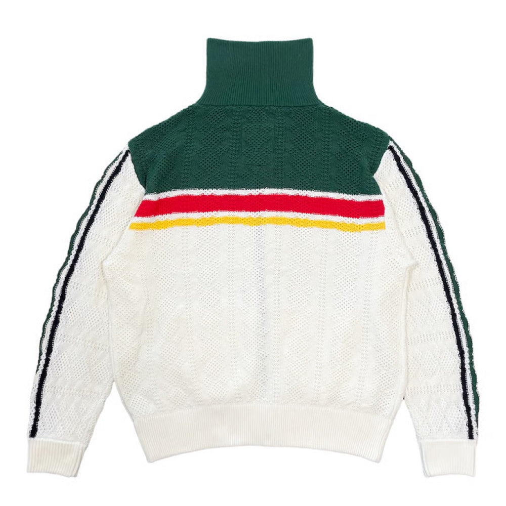 KNITTING TRACK JACKET  OFF WHITE