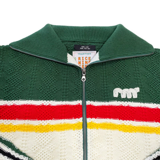 KNITTING TRACK JACKET  OFF WHITE