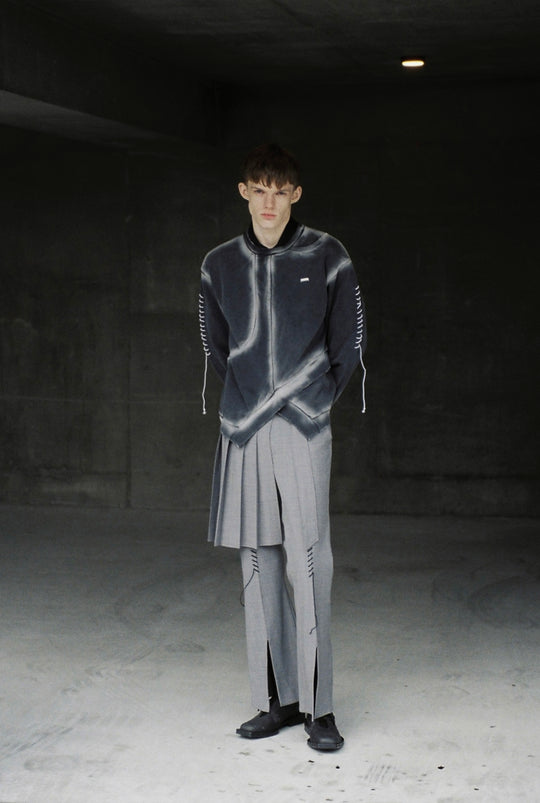 Bias Cutting Sweatshirt Charcoal