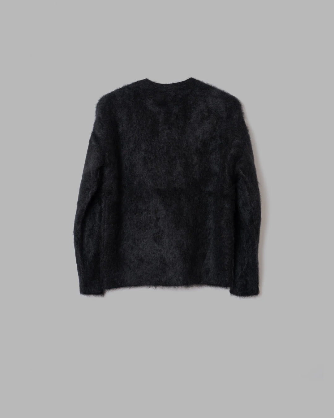 LUFON FUR CASHMERE CREWNECK KNIT - BLACK