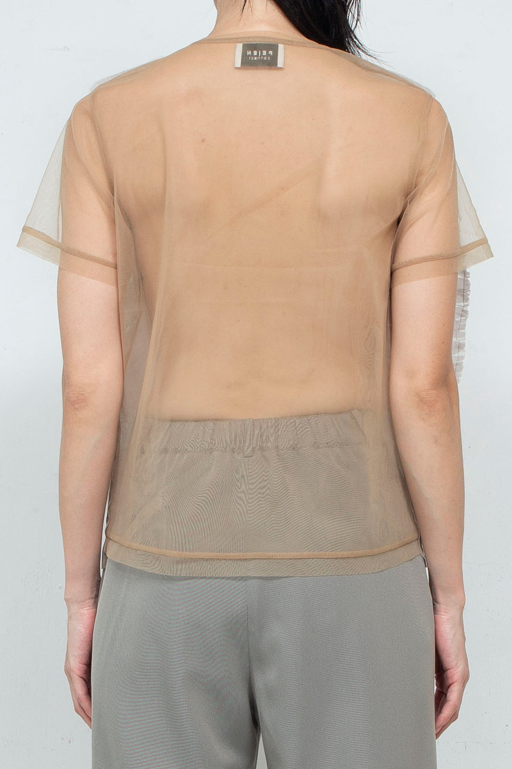 Tulle T-shirt Beige