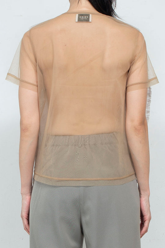 Tulle T-shirt Beige