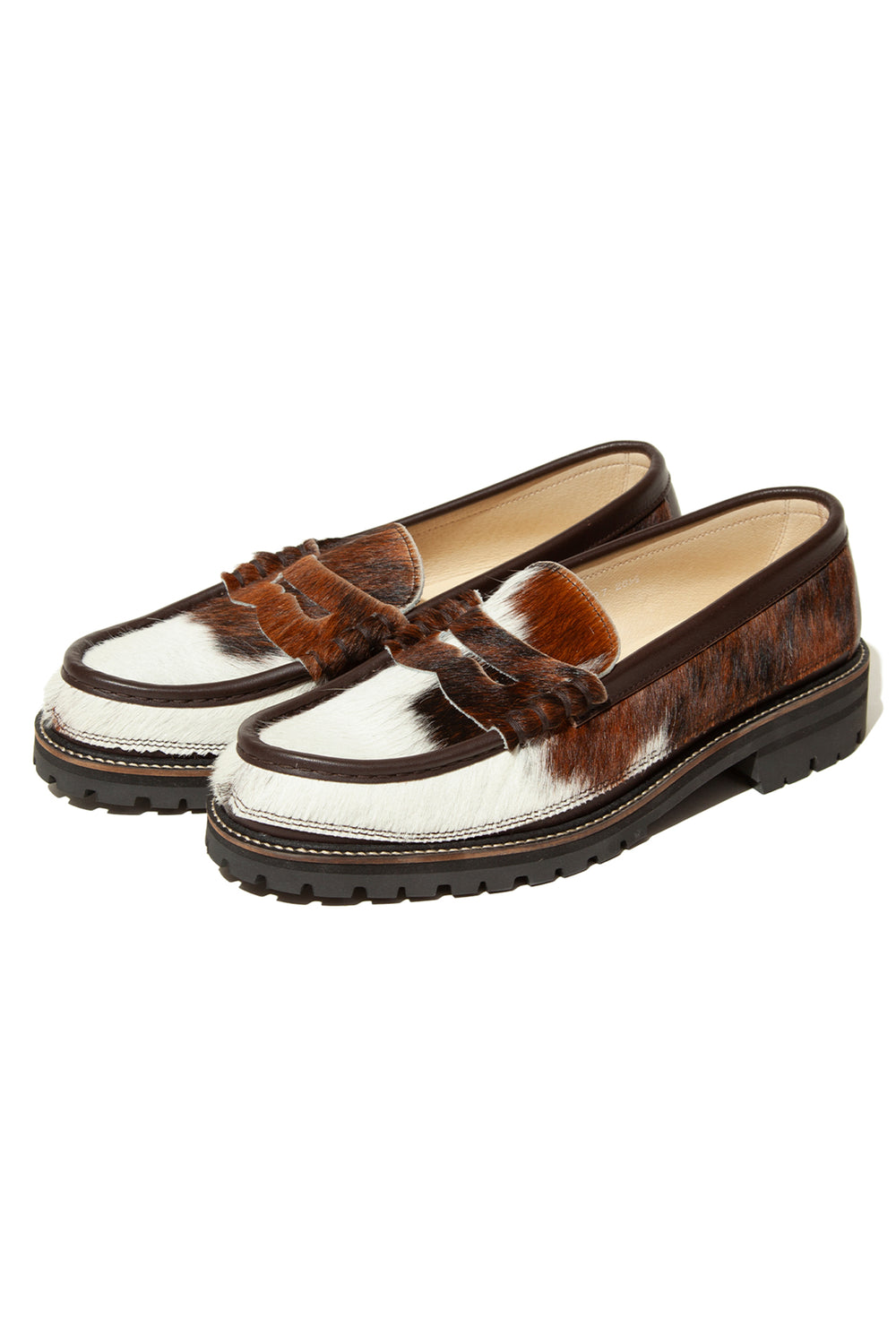 ”SKOOL" Type.4 Natural Hair Calf Leather Loafers by HARUTA