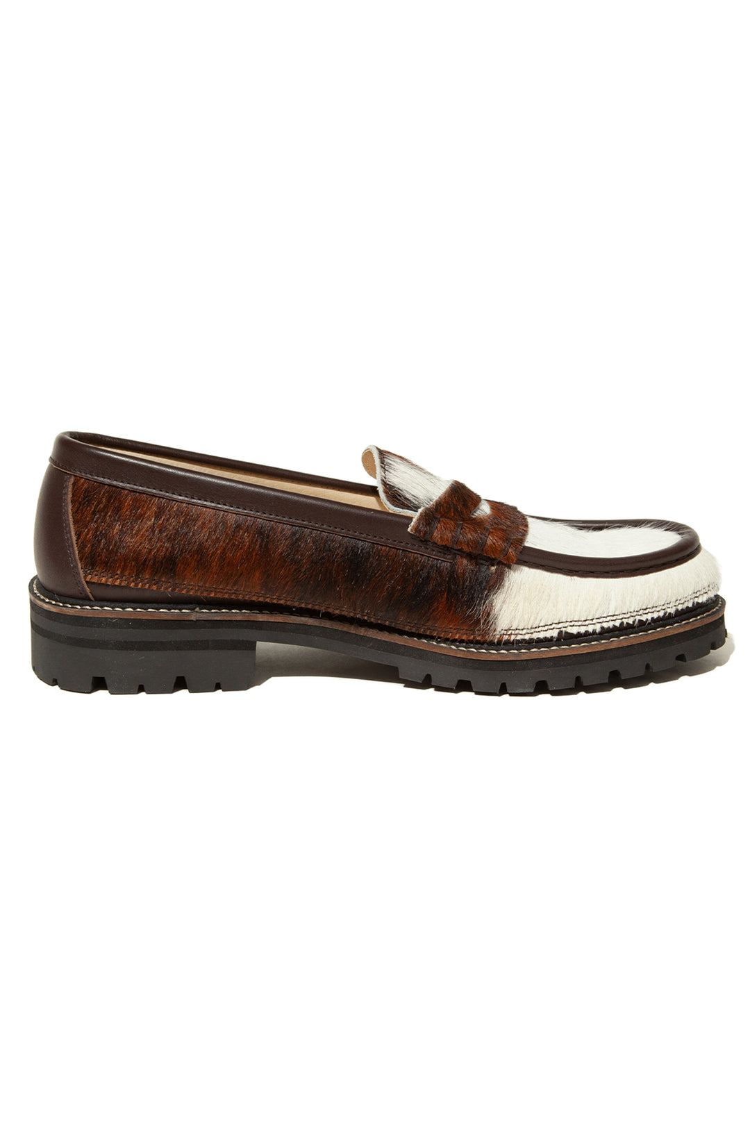 ”SKOOL" Type.4 Natural Hair Calf Leather Loafers by HARUTA