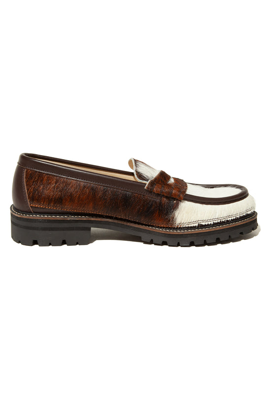”SKOOL" Type.4 Natural Hair Calf Leather Loafers by HARUTA