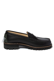 "SKOOL" Embroidered Coin Loafers by HARUTA