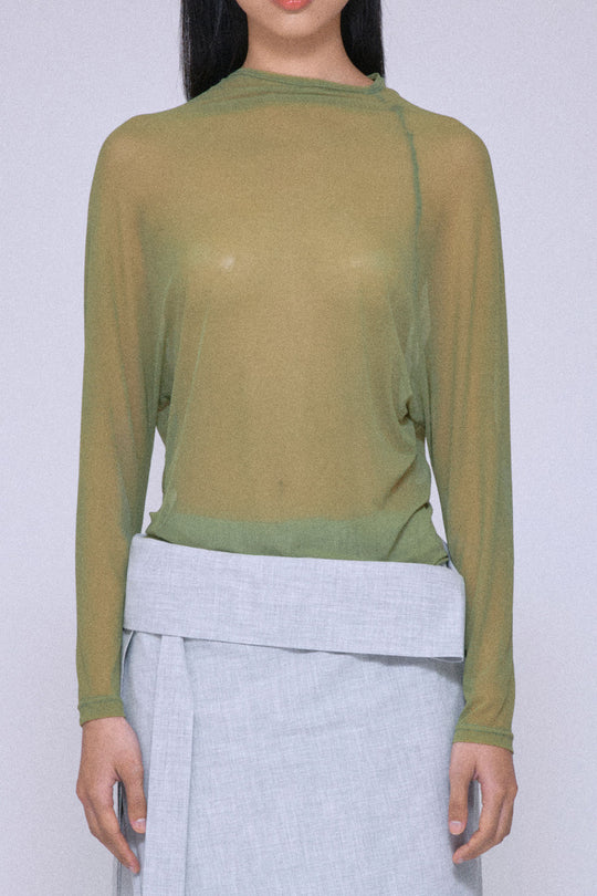 Light Green Sheer layering Top