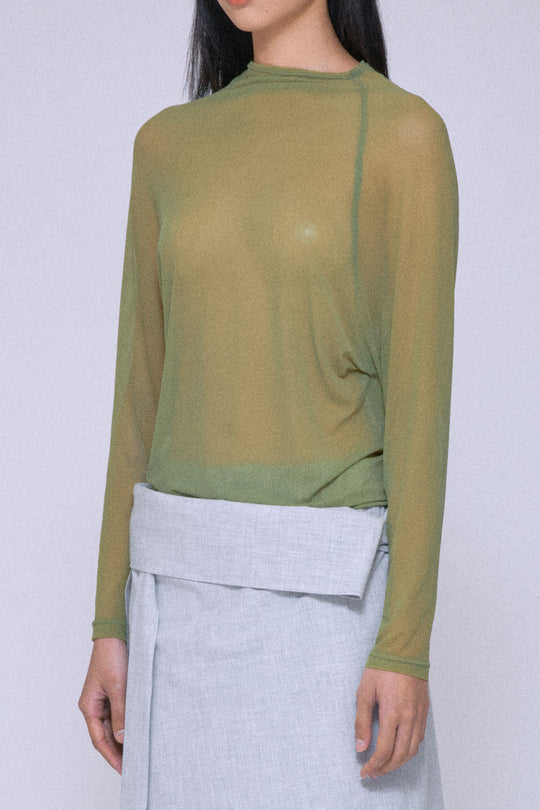 Light Green Sheer layering Top