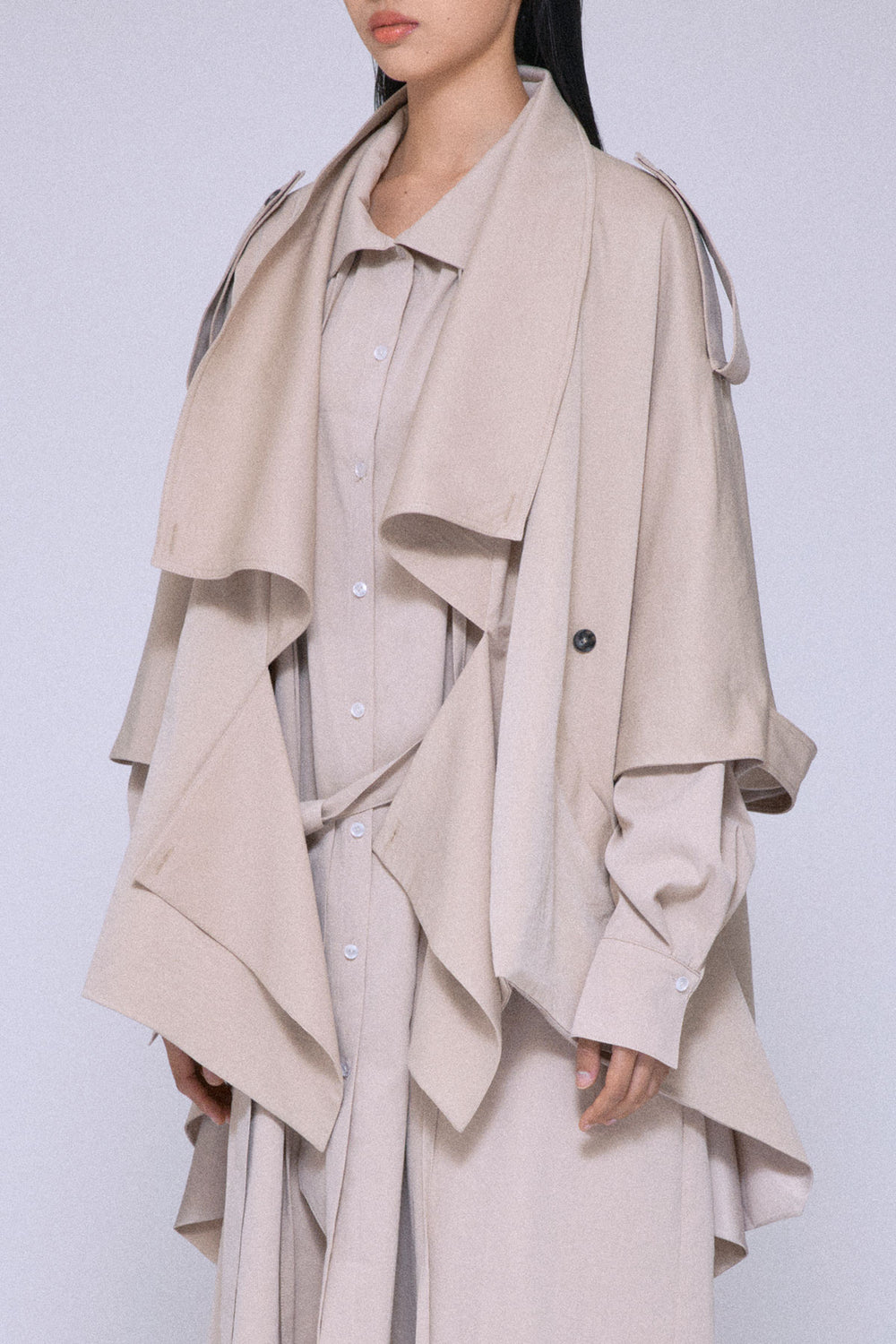 Statement Cropped Trench Beige