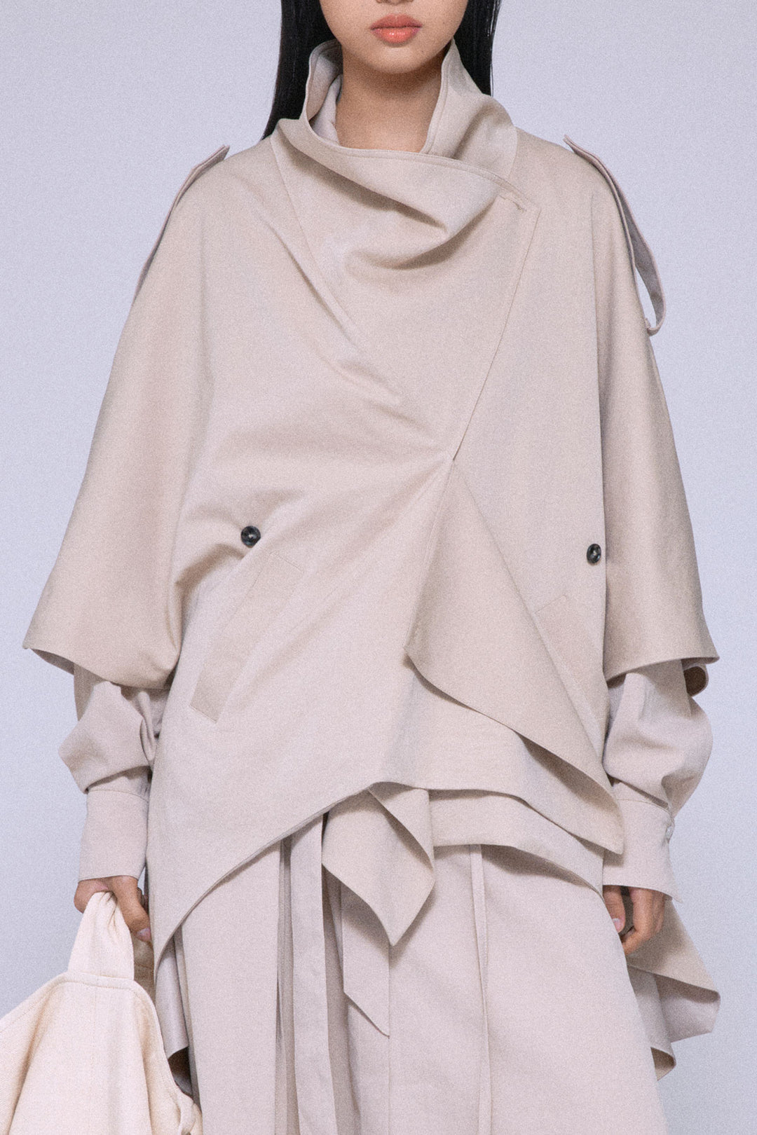 Statement Cropped Trench Beige