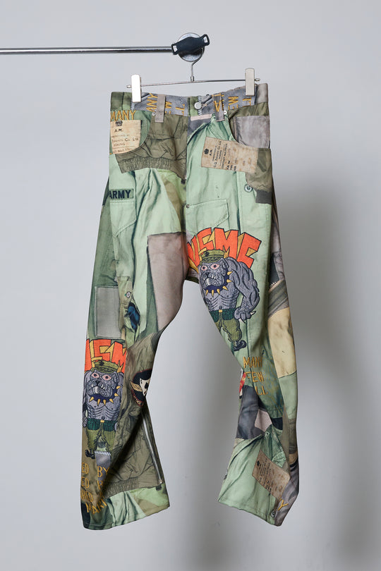 3D CUT TROUSERS TROMPE L'OEIL JUV KHAKI