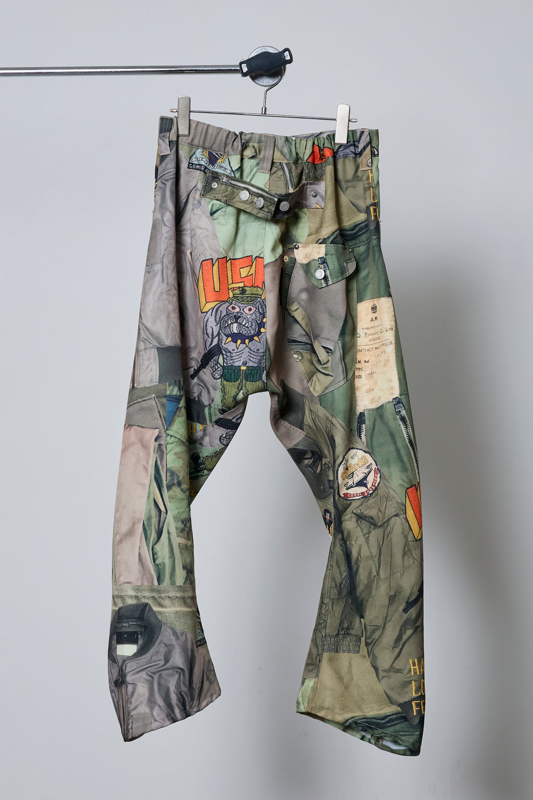 3D CUT TROUSERS TROMPE L'OEIL JUV KHAKI