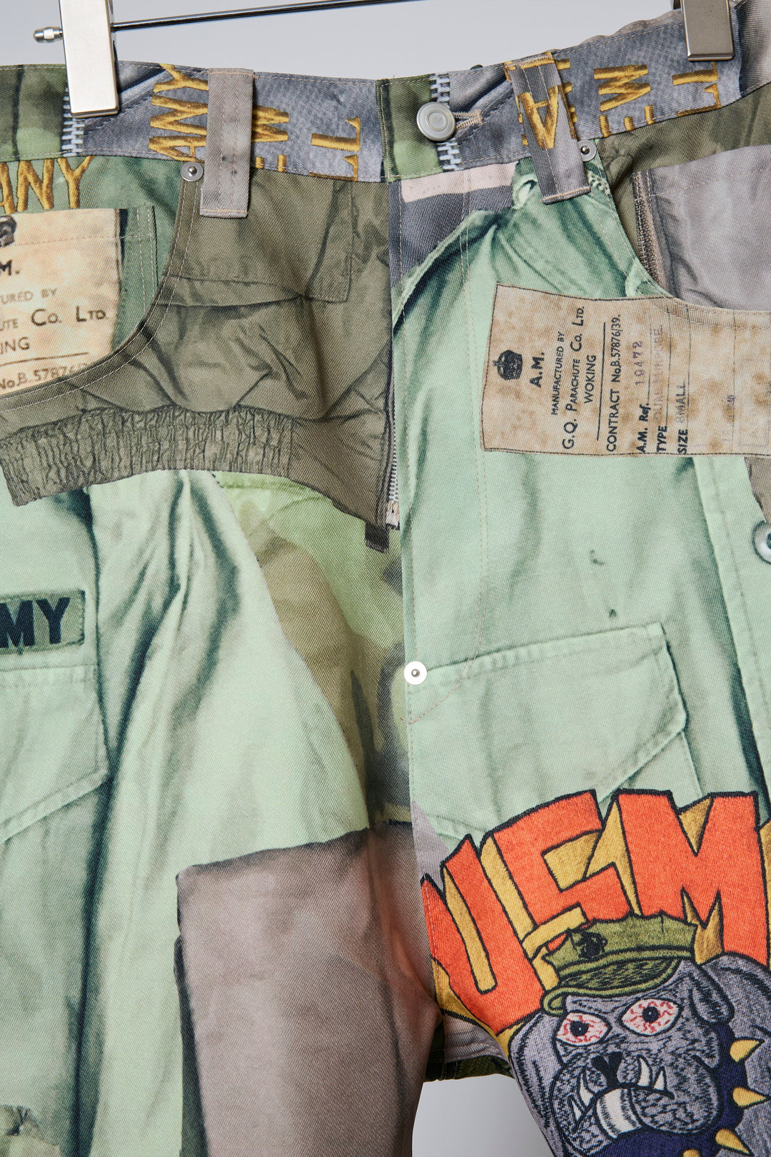 3D CUT TROUSERS TROMPE L'OEIL JUV KHAKI