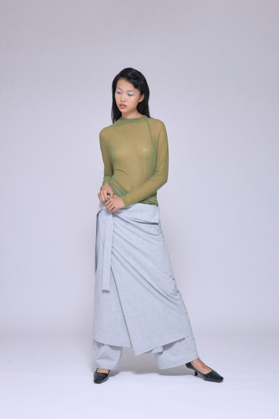Light Green Sheer layering Top