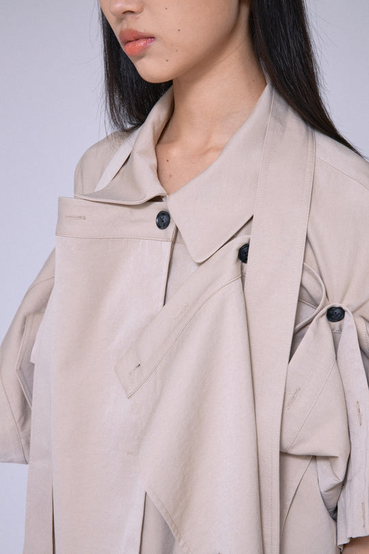 Cropped Trench Jacket Beige
