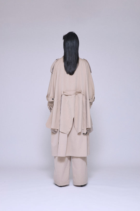Statement Cropped Trench Beige