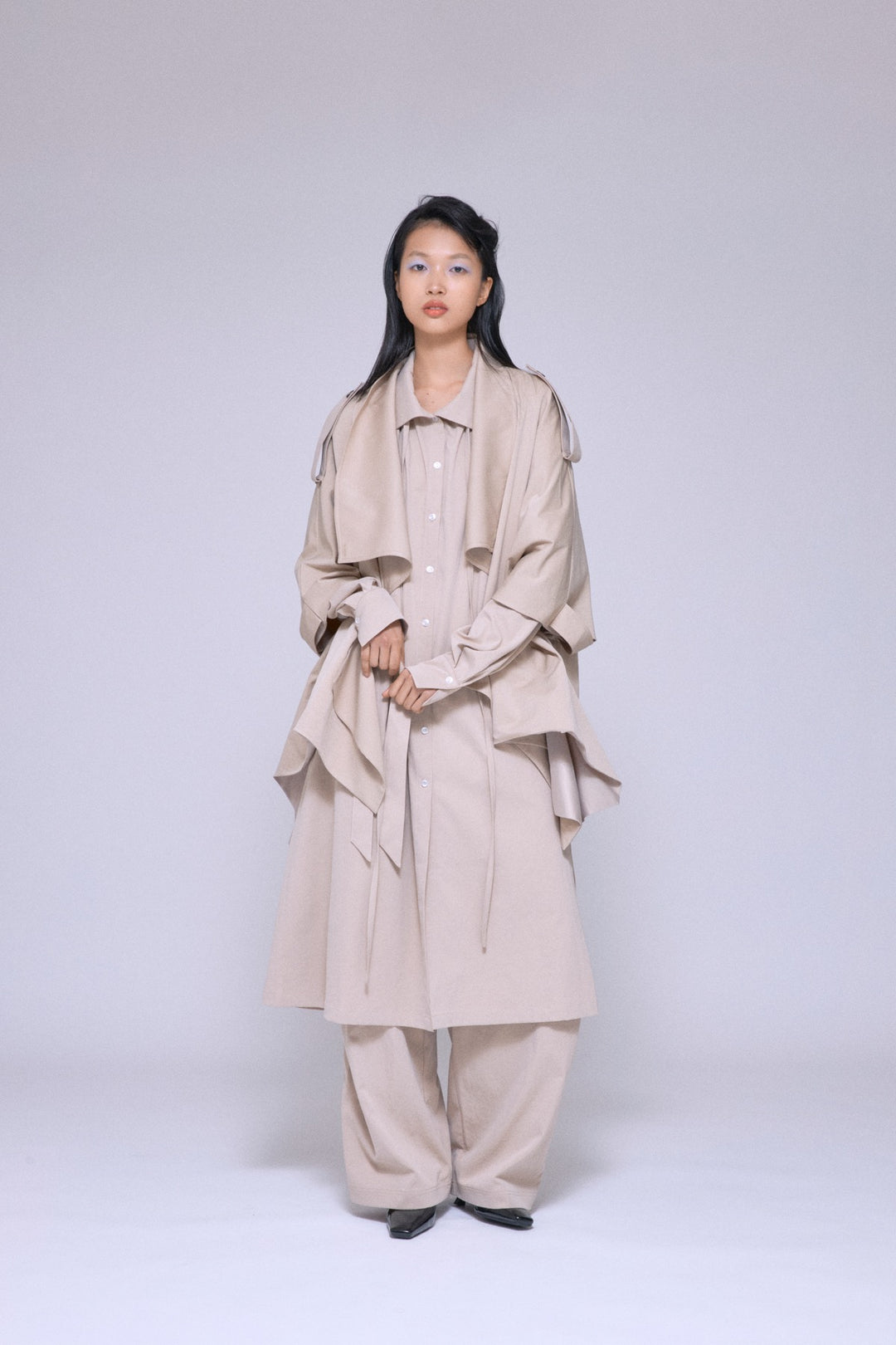 Statement Cropped Trench Beige
