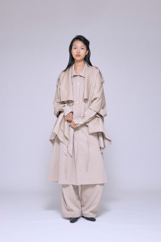 Statement Cropped Trench Beige