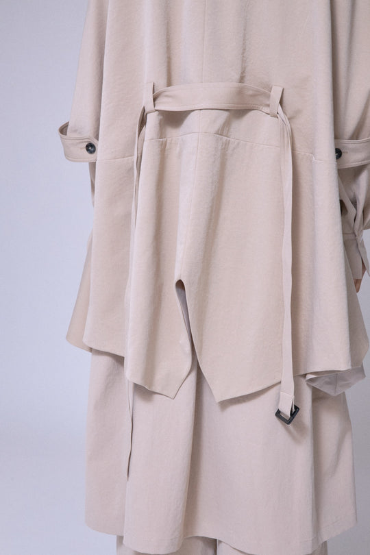 Statement Cropped Trench Beige
