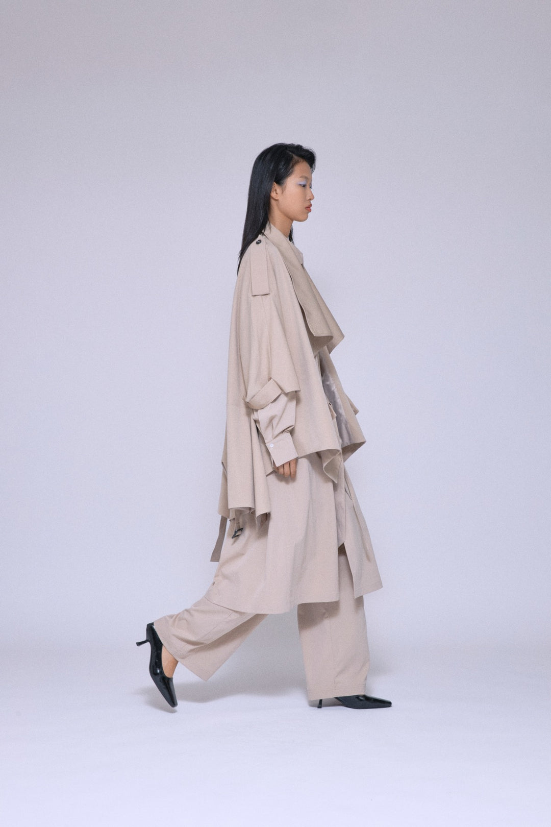 Statement Cropped Trench Beige