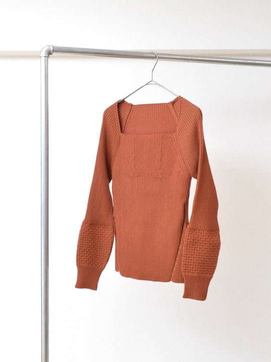 FAD distortion Plating rib knit cognac