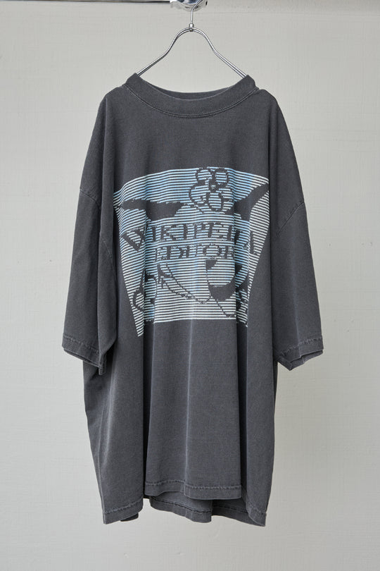 PI-DYED REACTION TWO-TONE TEE / WIKI BLACK