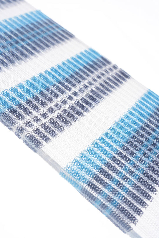 Contrast Stripe Crew Socks Slate Blue