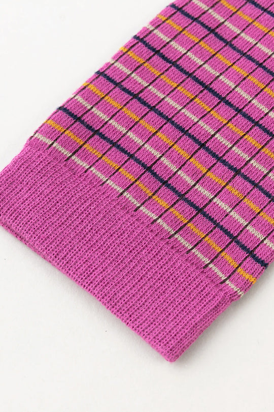 Contrast Stripe Calf Sock Berries